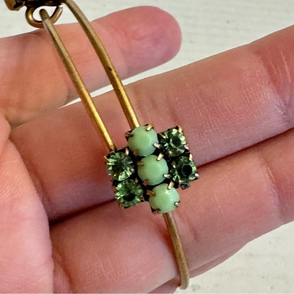 Alex and Ani Green Sour Apple Sparkler Bangle Bracelet Rafaelian Gold RARE NWT